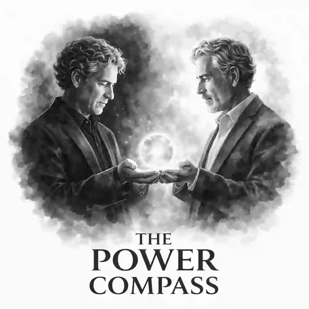 The Power Compass — Steve and Paul holding a sphere of light